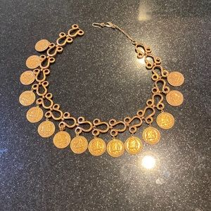 Vintage bronze coin necklace